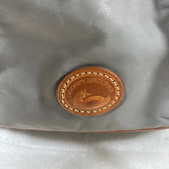 Dooney & Bourke Nylon Drawstring Backpack Gray Leather Trim Tassels Bnfts Chrty main image 11